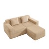Modular 2-Seater L-Shaped Sectional Sofa, Cloud Couch, 1 Ottoman - 3 of 4