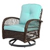 Outdoor Furniture Sets, Patio Conversation Sofa, 360 Degree Rocking Chairs with Removable Cushions and Glass Coffee Table-Coolbibila - 3 of 4