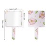 Unique Bargains Floral Square Handheld Mirror Green White Pink 1 Pc - 2 of 3