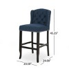 31" Upholstered Counter Bar Stools Set of 2 with Tufted Wingback,Nailhead Trim & Solid Wood Legs for Bar Kitchen Island-Baofuwish - 4 of 4