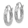 Black Bow Jewelry 3.25mm x 15mm Polished 14k White Gold Twisted Round Hoop Earrings - 2 of 4