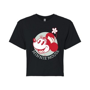 Women's - Disney - Vintage Minnie Mouse Cropped Graphic T-Shirt - 1 of 4