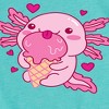 Girls' - Instant Message - Axolotl Loves Ice Cream Fitted Short Sleeve Graphic T-Shirt - 2 of 4