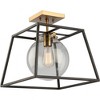 Artcraft Lighting Bridgetown 1 - Light Semi-Flush Mount in  Black/Harvest Brass - 3 of 4