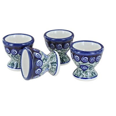 Blue Rose Polish Pottery 203-4 Zaklady Egg Cup Set