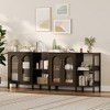 Cabinet, Sideboard Buffet Cabinet, Glass Arch Door, 2 Golden Handles & Adjustable Shelves - 3 of 4
