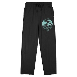 Wonder Woman Character Art Women's Black Sleep Pajama Pants - 1 of 4