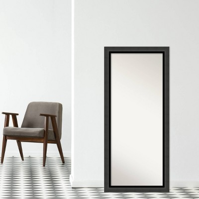 Tuxedo Black Full Length Rectangular Wood Floor Mirror