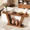 63-Inch Long Console Table, Wooden Sofa Narrow Entryway Table for Hallway, Behind The Couch, Accent Table for Living Room, Entrance - 4 of 4