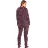 ADR Women's Plush Fleece One Piece Hooded Footed Zipper Pajamas, Soft Adult Jumpsuit PJs with Hood - 2 of 4