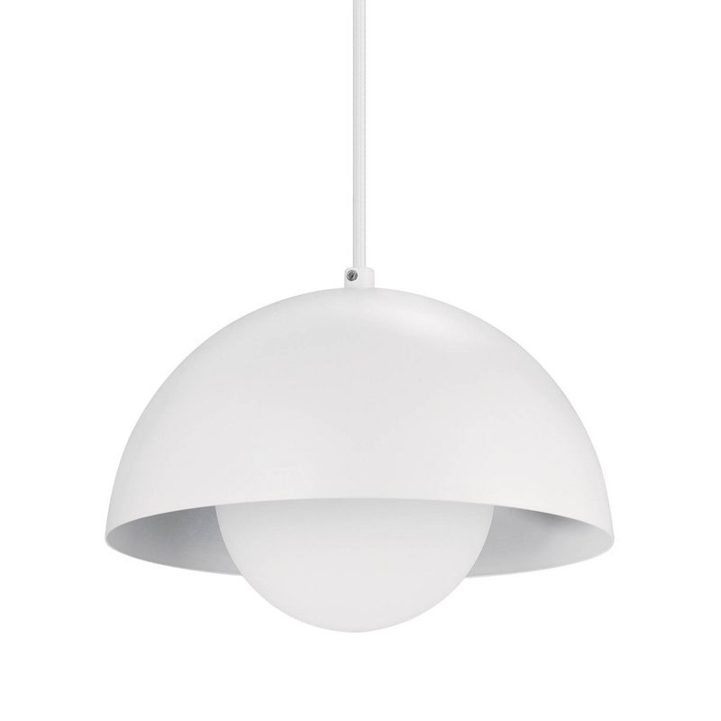 1-Light Amelia Plug-In Pendant with Glass Shade Matte White - Globe Electric, 1 of 8