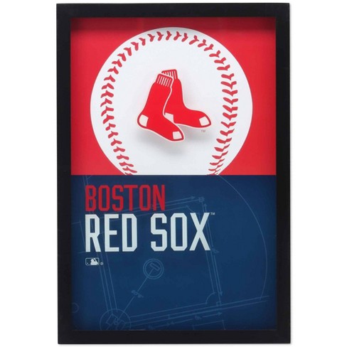 Mlb Boston Red Sox Baseball Logo Glass Framed Panel : Target
