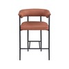 Meridian Furniture,Malin Cognac Vegan Leather Counter Stool, Set of 2 - 2 of 4