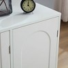 Resenkos Modern Buffet Sideboard Cabinet with Storage, Kitchen Storage Cabinets with Adjustable Shelves and 3 Carved Design Doors for Living Room, - 3 of 4
