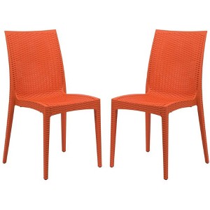 LeisureMod Mace Modern Plastic Dining Side Chair for Indoor and Outdoor, Set of 2 - 1 of 4