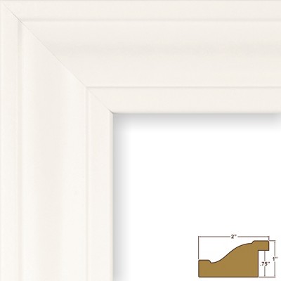 20x20 Inch White Satin Contemporary Picture Frame with Mat