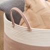 JANSNO 21.7" Round Cotton Laundry Hamper for Clothes, Toys, and Blankets - 4 of 4