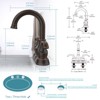 DOMETOUR Oil Rubbed Bronze 2-Handle Bathroom Faucet, 360° Rotating Spout, 4-Inch Centerset Vanity Sink with Pop-Up Drain & Hoses, FR4090-ORB - 4 of 4
