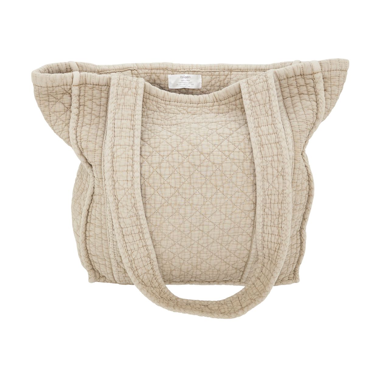 Saro Lifestyle Soft Cotton Quilted Tote Bag