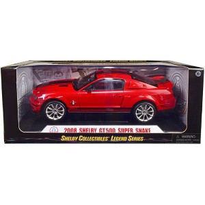 2008 Ford Shelby Mustang GT500 Super Snake Red w/Black Stripes "Shelby Collectibles Legend" 1/18 Diecast Car Shelby Collectibles - 1 of 3