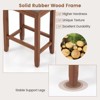 Tangkula 4 PCS Upholstered Bar Stools Wooden Counter Height Chairs Dining - 2 of 4