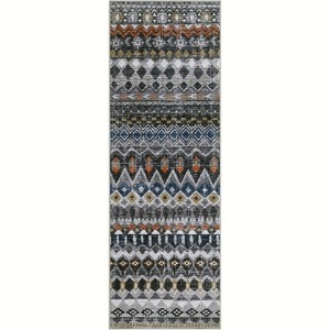 Runner Rug Vintage Distressed Geometric Hallway Carpet Machine Washable Non-Slip Indoor Long Rug Non-Shedding Accent Carpet - 1 of 4