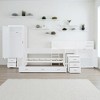Twin Size Displaced Bunk Bed with Pull-Out Trundle, Wardrobe, Desk, 5 Drawers, 2 Cabinets, and Storage Shelves - 3 of 4
