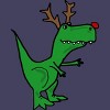 Women's Design By Humans Cool Funny Christmas T-Rex Dinosaur with Antlers By SmileToday Racerback Tank Top - 2 of 3