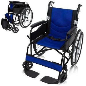 Vive Health Air Frame Ultra Lightweight Wheelchair Portable Folding Design - 240 lbs Capacity - 1 of 4