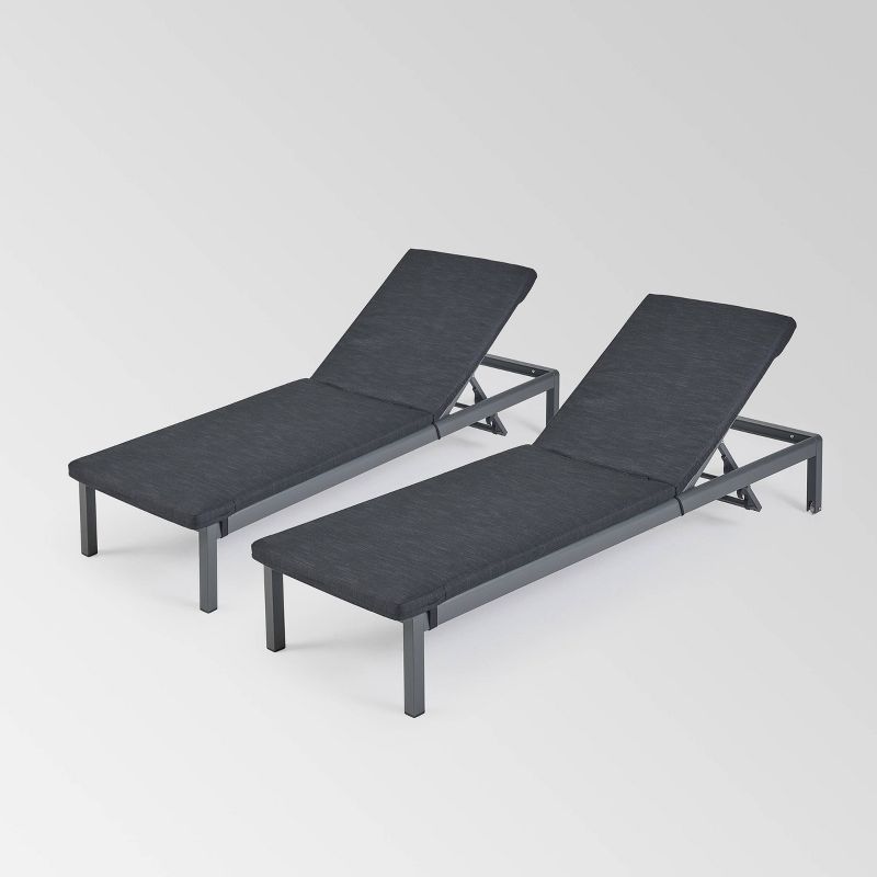 Cape Coral 2Pk Aluminum Chaise Lounge - Christopher Knight Home, 1 of 10