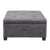 CAVINAS 29.5" Square Tufted Storage Ottoman Bench,Footstool with Soft-Close Lid and Hidden Compartment,Storage Bench for Living Room,Bedroom - 2 of 4