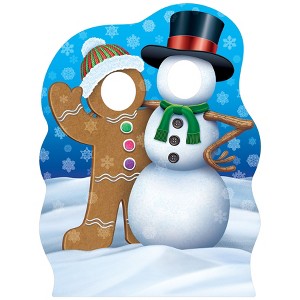 Beistle Gingerbrd Man & Snowman Photo Prop Stand-Up, 4' 1.25" x 3' 1.25", (1/Box) Multicolored - 1 of 4