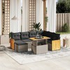 vidaXL 8 Piece Patio Sofa Set with Cushions - Gray Poly Rattan - 2 of 4
