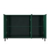 Modern Green High Gloss 3-Door Cabinet -Buffet Sideboard with Powder Coated Metal Feet - 2 of 4