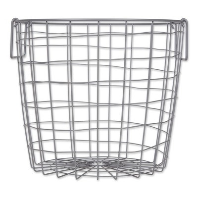 Metal Basket Cool Gray Round Medium 14X14X12
