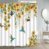 LunaLulinlk Yellow Sunflower Shower Curtain Spring Floral Birds - 2 of 4