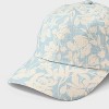 Women's Cotton Floral Print Baseball Hat - A New Day™ Blue: Adjustable Midweight Woven Cap - 4 of 4