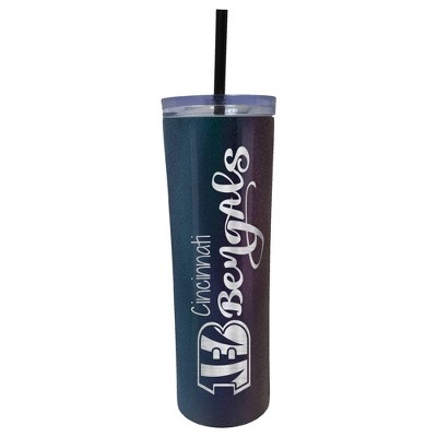 NFL Cincinnati Bengals 20oz Onyx Skinny Tumbler with Straw