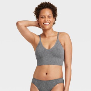 Women's Ribbed Seamless Longline Bralette - Auden™ - 1 of 4