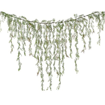 Sullivans Artificial Jasmine Leaf Plastic Mantle Swag 72"L Green