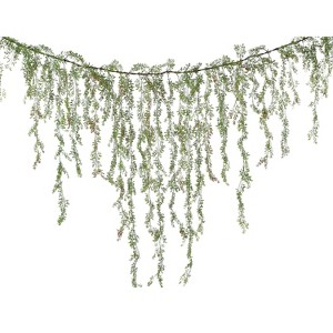 Sullivans Artificial Jasmine Leaf Plastic Mantle Swag 72"L Green - 1 of 3