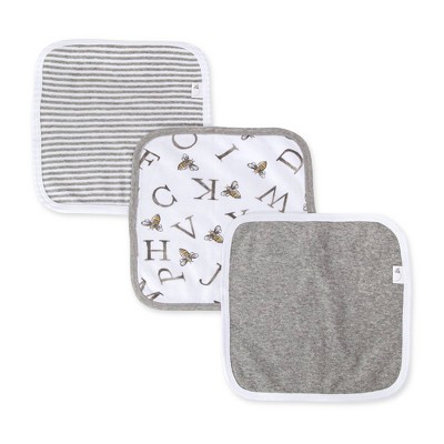 Burt's Bees Baby® Set of 3 A-Bee-C Wash Cloth - Heather Gray