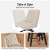 JUJABU 26"H Swivel Bar Stools Set of 2, with Backs, Upholstered and Solid Wood Legs - 3 of 4