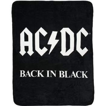 AC/DC Back In Black Super Soft And Cuddly Fleece Plush Throw Blanket Black