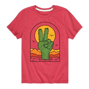 Boys' - Instant Message - Cactus Peace Sign Short Sleeve Graphic T-Shirt - 1 of 4