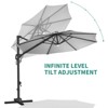 10FT Cantilever Patio Umbrella with Base - 360° Rotating Outdoor Market Sun Shade for Pool & Deck - 3 of 4