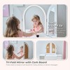 Teamson Kids Deluxe Glow Wooden Vanity Desk with LED Lights & Cork Panels, White - 2 of 4