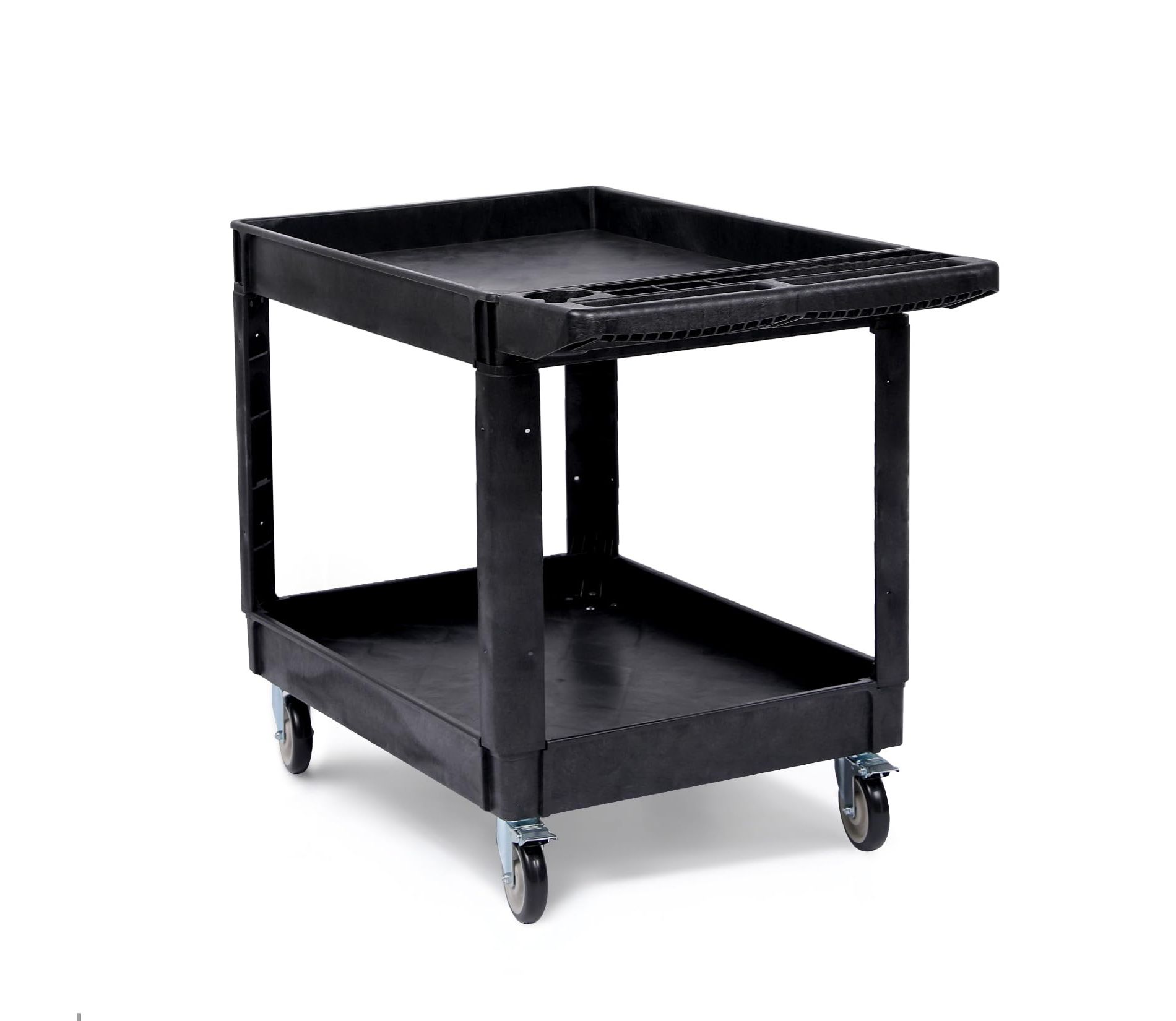 Heavy Duty Service Cart 2-Shelf - 550LBS Capacity Rolling Utility Cart with Swivel Wheels