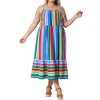 Agnes Orinda Women's Plus Size Adjustable Straps Striped Midi Summer Cami Sundress - 2 of 4