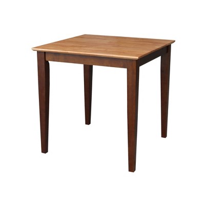 Solid Wood Top Table with Shaker Legs Cinnamon/Brown - International Concepts